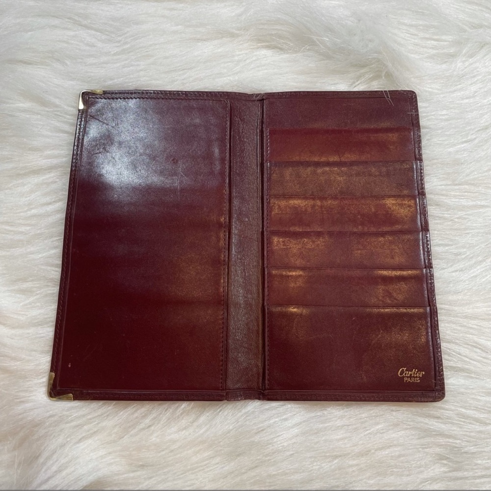Red Cartier Wallet Leather Checkbook